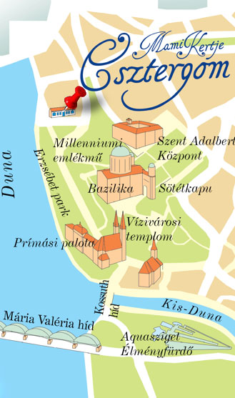 esztergom látnivalók térkép Mami Kertje Apartman Esztergom, bababarát apartman, nyugodt  esztergom látnivalók térkép